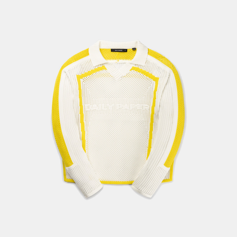 Football Knit Sweater White