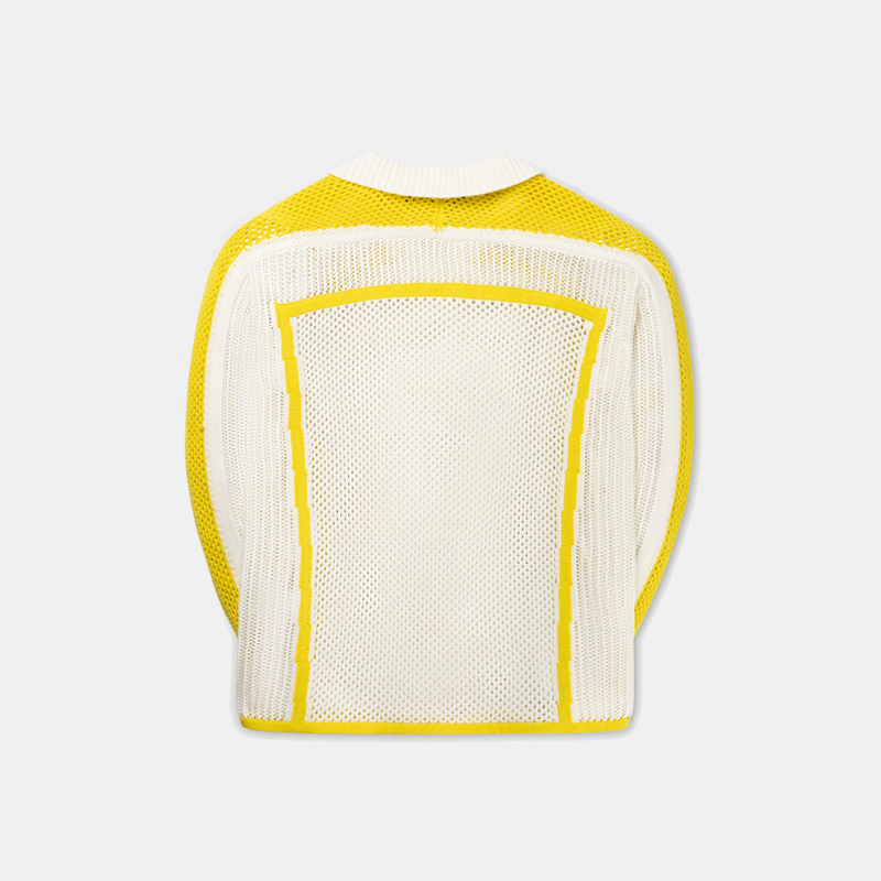 Football Knit Sweater White
