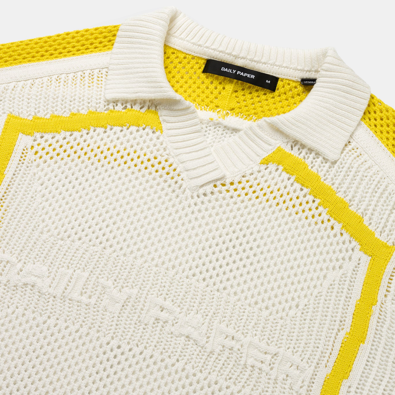 Football Knit Sweater White