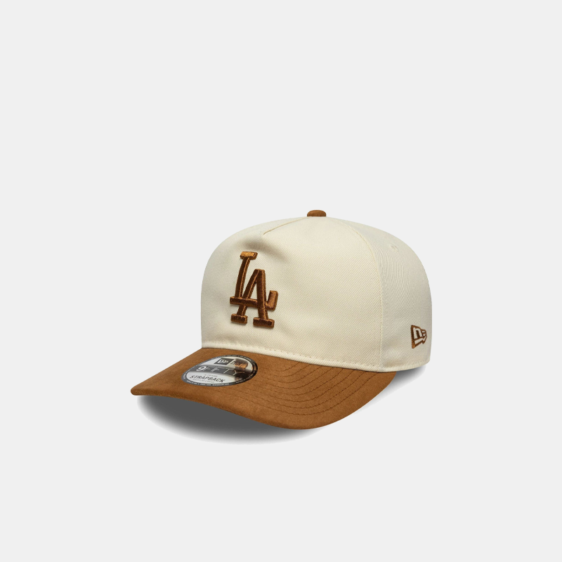 LA Dodgers MLB Suede Visor Light Beige 9FIFTY A-Frame Snapback Cap