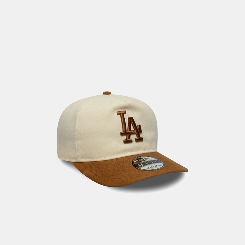 LA Dodgers MLB Suede Visor Light Beige 9FIFTY A-Frame Snapback Cap