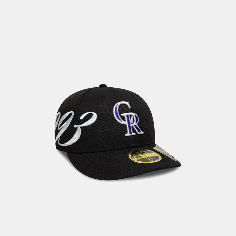 Colorado Rockies MLB Est Script Black Low Profile 59FIFTY Fitted Cap