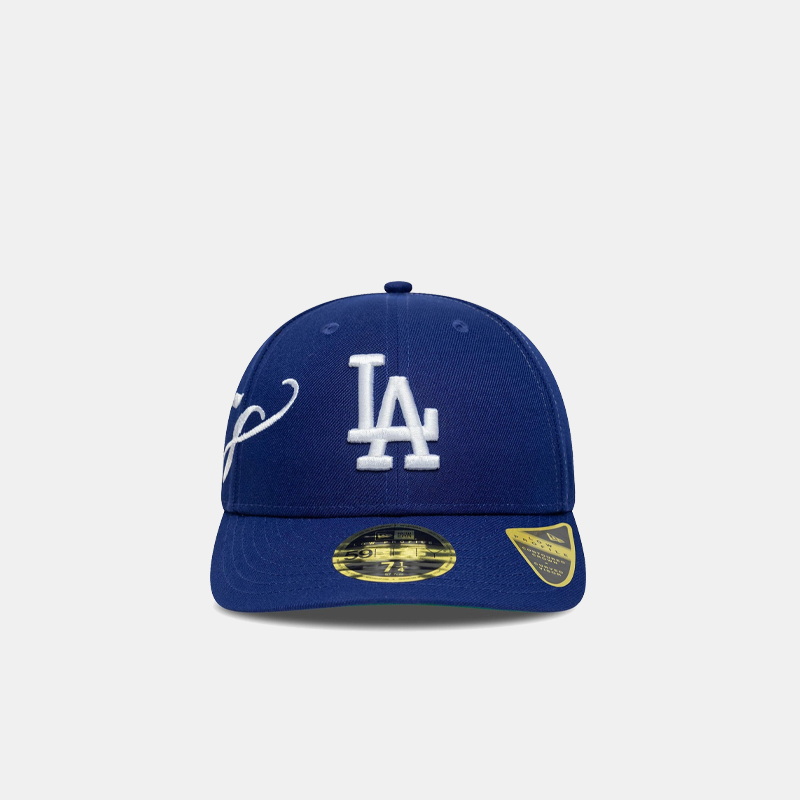 LA Dodgers MLB Est Script Dark Blue Low Profile 59FIFTY Fitted Cap