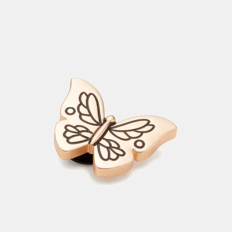 Gold Outline Butterfly Crocs