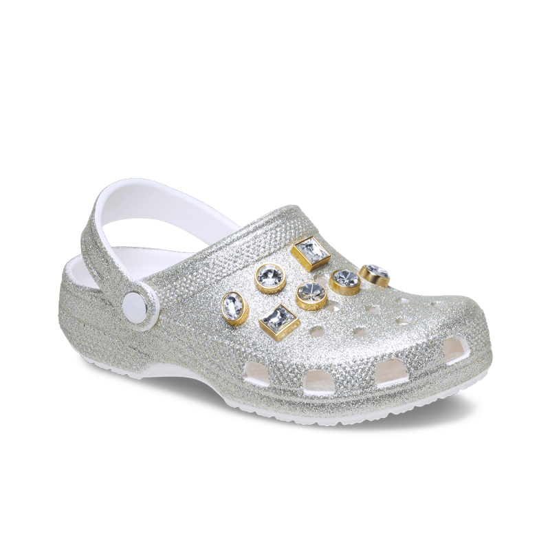 Classic Glitter Embellished Clog Silver (GS)