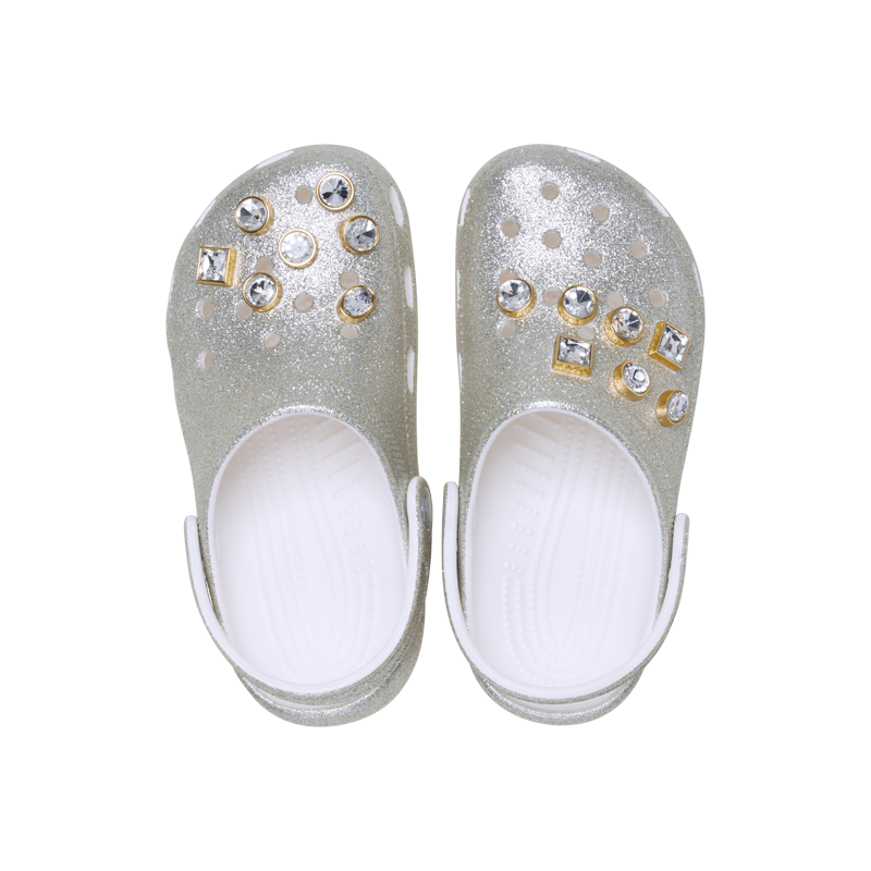 Classic Glitter Embellished Clog Silver (GS)