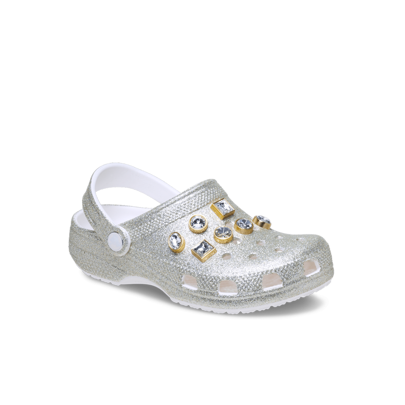 Classic Glitter Embellished Clog Silver (PS)