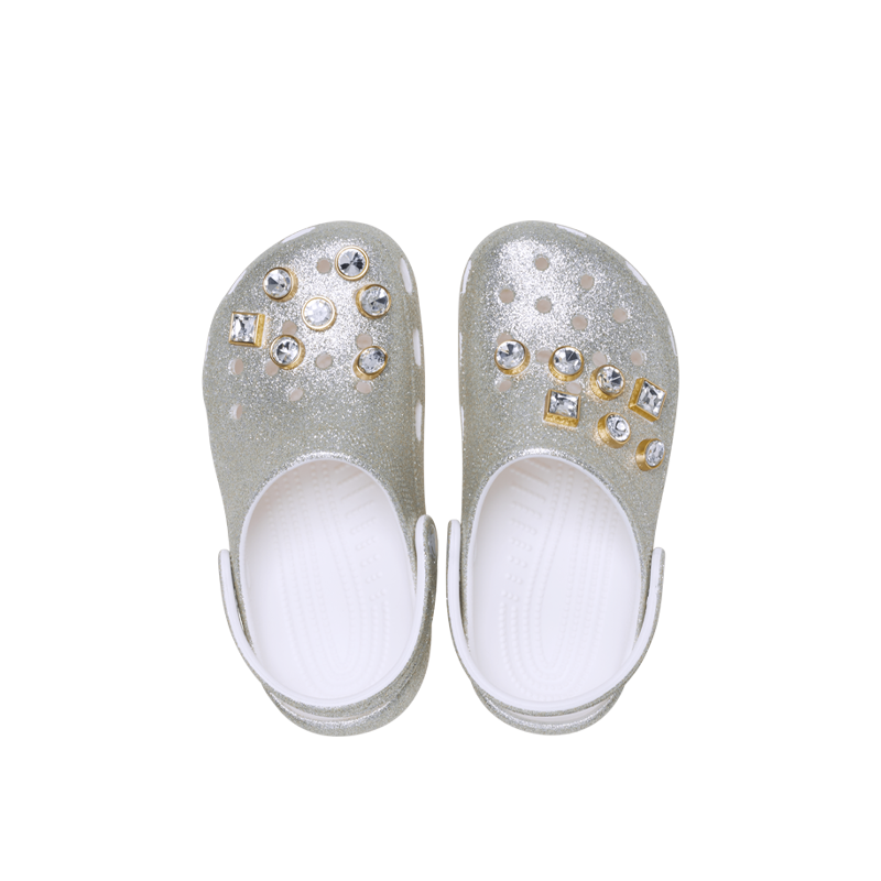 Classic Glitter Embellished Clog Silver (PS)