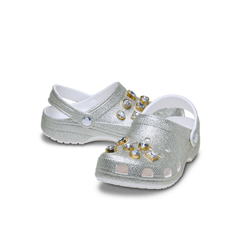 Classic Glitter Embellished Clog Silver (PS)