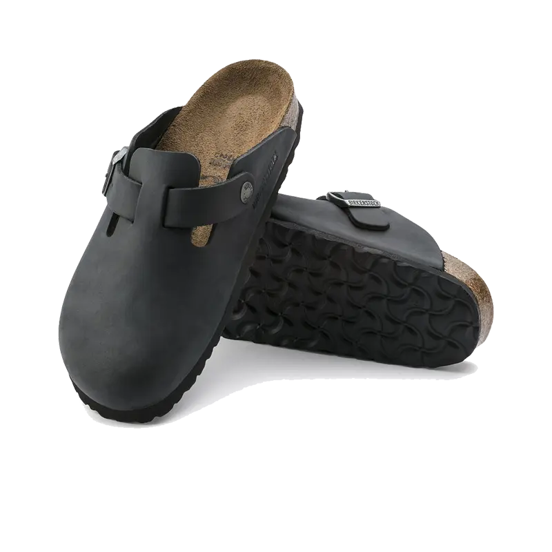 Boston Black Oiled Leather Birkenstock