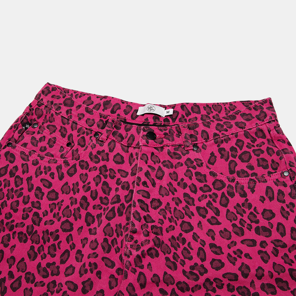 Leopard Print Jorts Pink